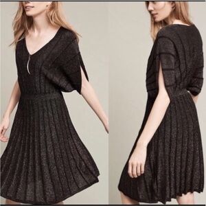 Anthropologie Black sweater Dress Size 
Gallivant Metallic Knitted & Knotted